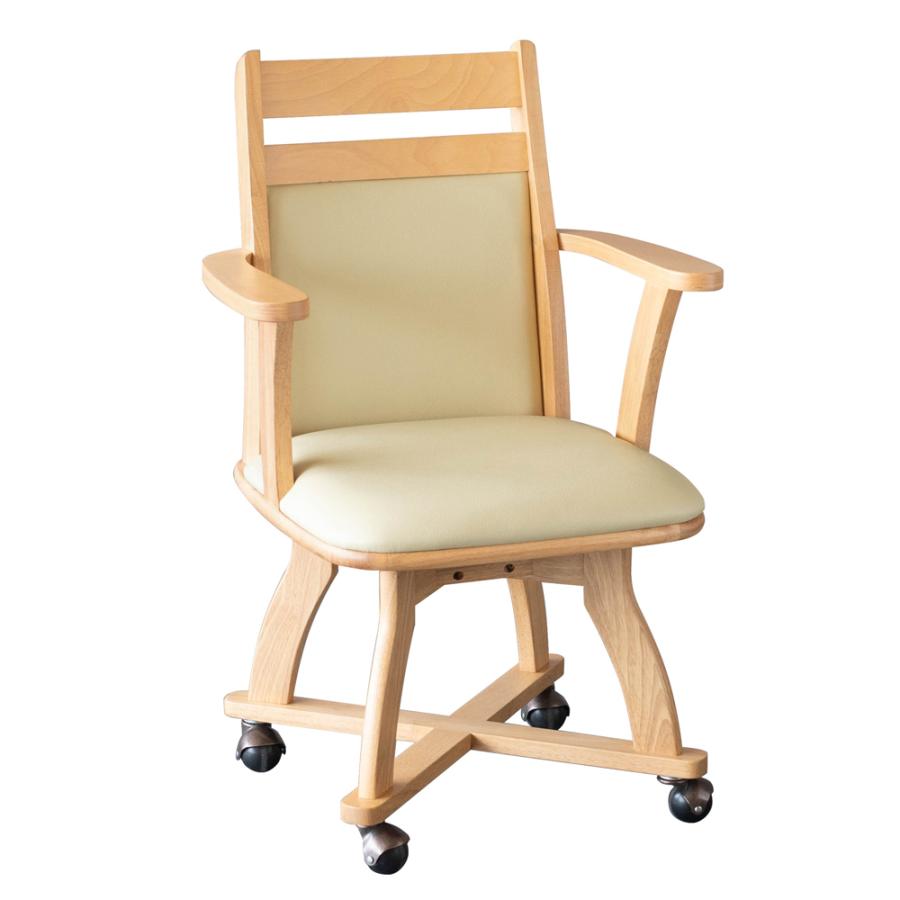 GOOD LIFE INTERIOR キャスター付き ダイニングチェア 回転 肘付き