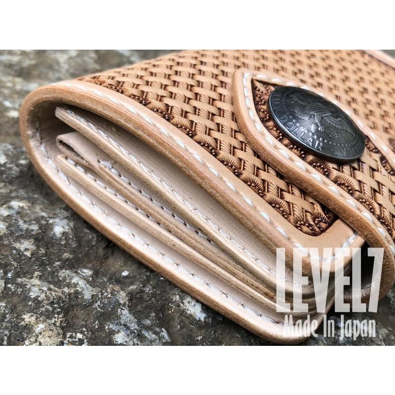 ミドルウォレット 手縫い ライダース/バイカーズウォレット レザー