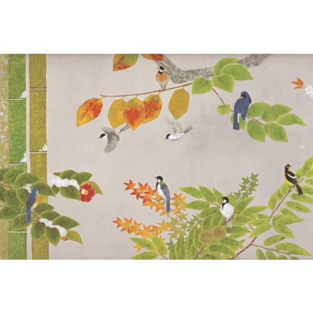 上村淳之 『四季花鳥図』 彩美版・シルクスクリーン手摺り複製画 額装