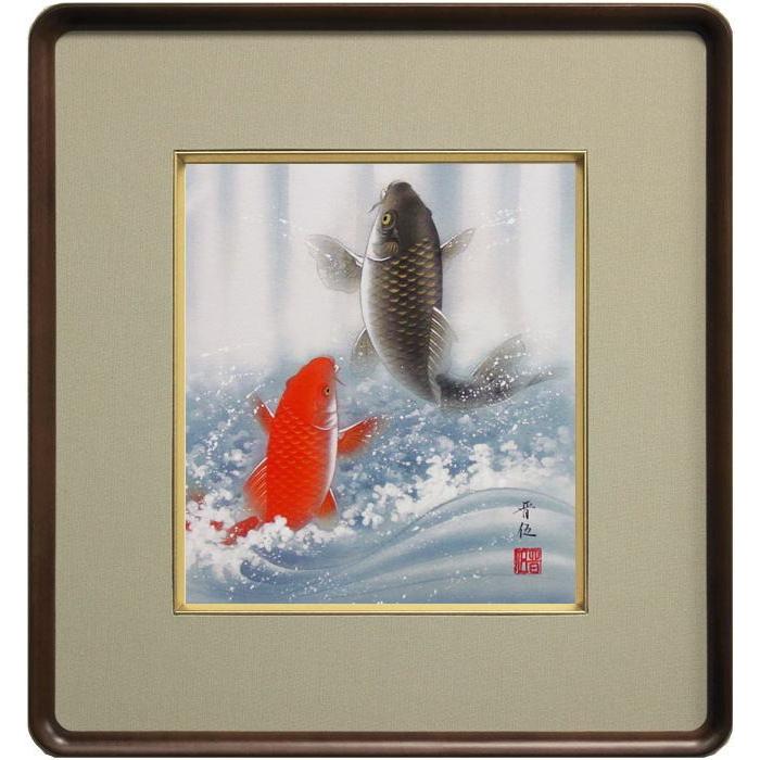 鯉の日本画 木製フレーム 鯉の日本画 木製フレーム 鯉の日本画