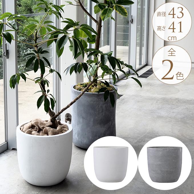 コンクリート 鉢 飾らないままを飾る ラウンド 直径43cm 大きい