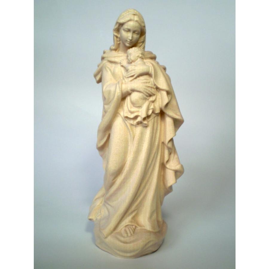 創業100年《レーピ》木彫り 聖母マリア像 15cm「ルネサンス」聖母子像