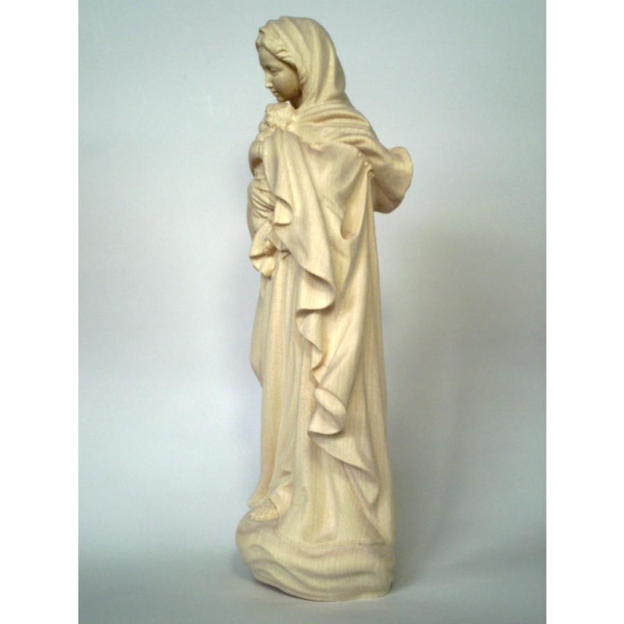 創業100年《レーピ》木彫り 聖母マリア像 20cm「ルネサンス」聖母子像