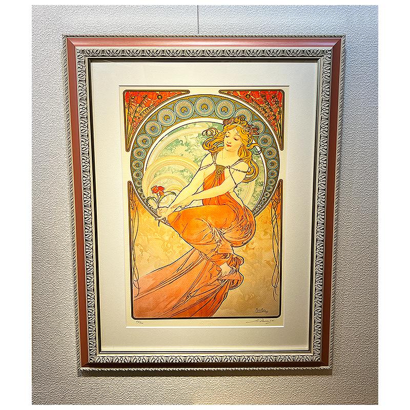 ミュシャ【芸術シリーズ〜絵画】300部限定／リトグラフ／新品額装