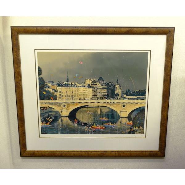 ヒロ・ヤマガタ 「キャッツオンセーヌ」 直筆サイン入り シルク