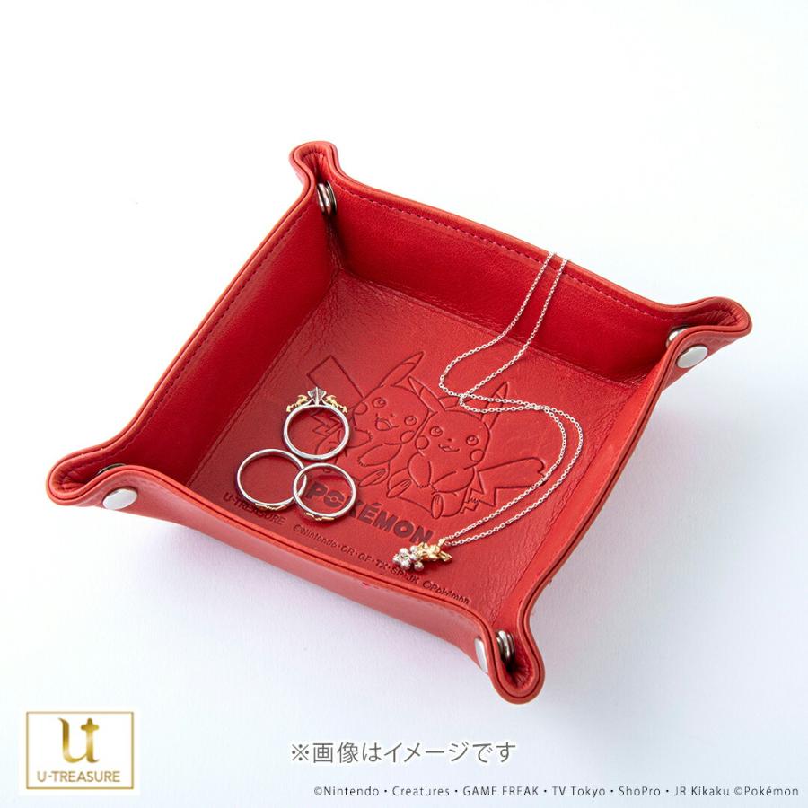 Pokemon（ポケモン） グッズ ピカチュウ レザートレイ レッド 牛革