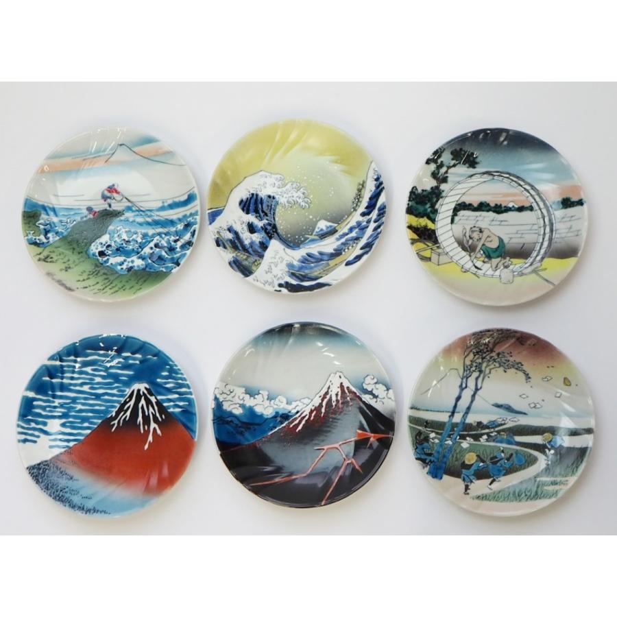 九谷焼 北斎 尾州不二見原 5号飾皿：美山窯 葛飾北斎 浮世絵 九谷