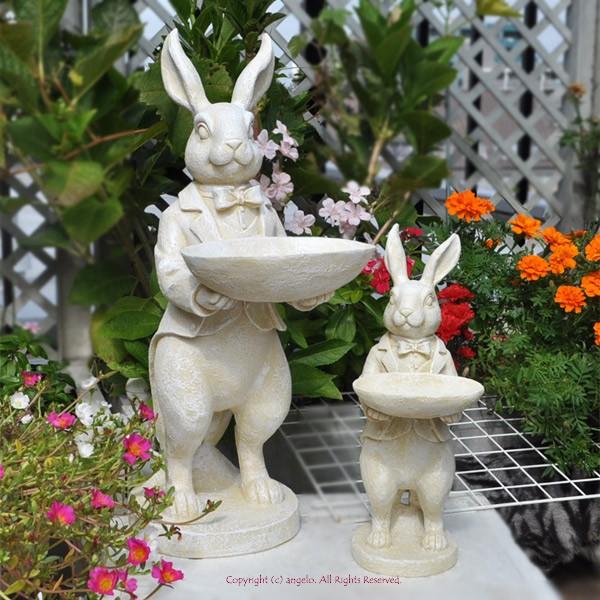 ガーデニング 雑貨 アンティーク うさぎ 置物 スタンディングバニーL