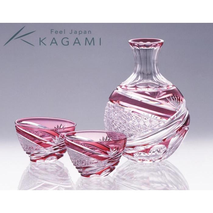KAGAMI 江戸切子（カガミクリスタル）酒器揃＜祝の膳＞徳利280cc 盃