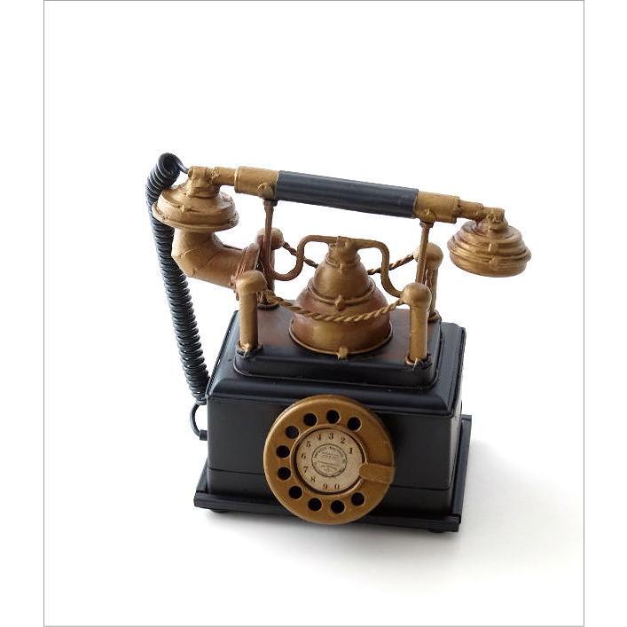 貯金箱 ダイヤル式電話 アンティーク レトロ 置物 アイアン ユニーク
