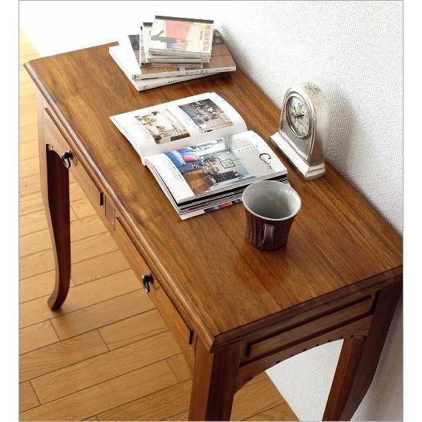 デスク 机 木製 パソコンデスク アンティーク 猫脚 スリム おしゃれ