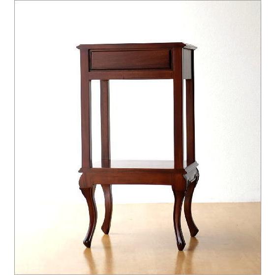 コンソールテーブル 玄関 花台 アンティーク 猫脚 引き出し 木製