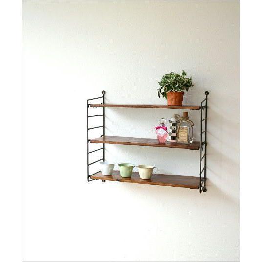 ウォールシェルフ 木製 アイアン おしゃれ 棚 壁掛け 天然木 無垢