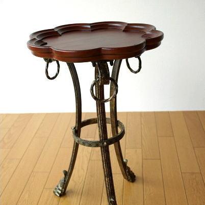 サイドテーブル 木製 おしゃれ アンティーク 花台 コーヒーテーブル