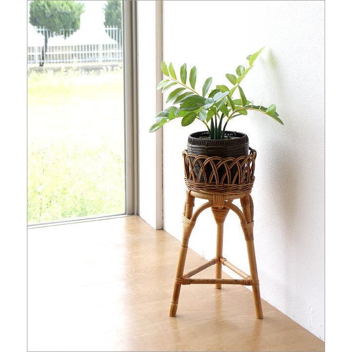 フラワースタンド 花台 ラタン おしゃれ 室内 ナチュラル 和風