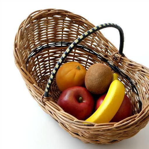 かご カゴ バスケット 収納 ラタン アラログ 持ち手付き ナチュラル