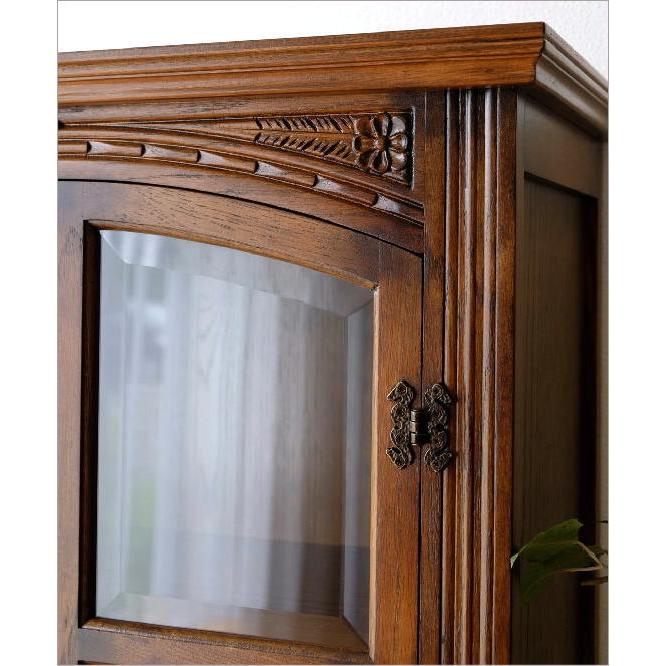 食器棚 カップボード キャビネット ガラス扉付き 収納 木製