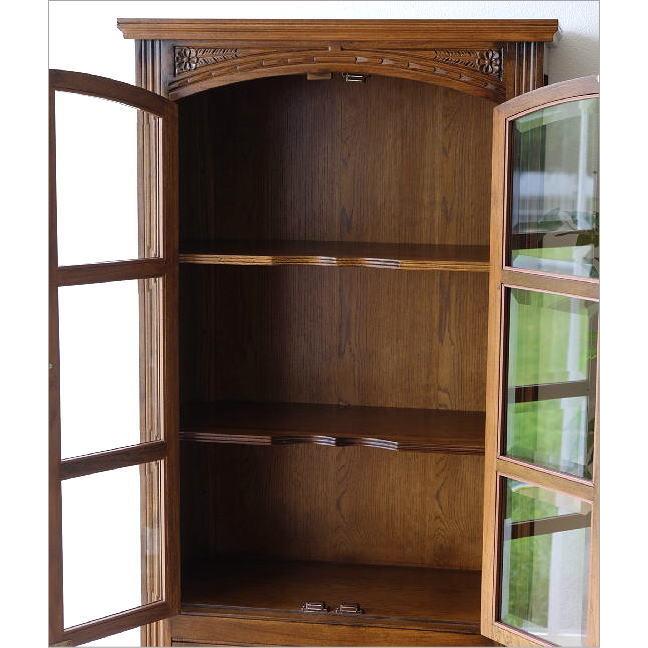 食器棚 カップボード キャビネット ガラス扉付き 収納 木製