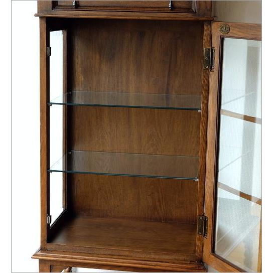 キャビネット ガラス アンティーク クラシック 木製 天然木 ナラ材 扉