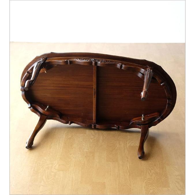 センターテーブル 木製 アンティーク レトロ おしゃれ 猫脚 リビング