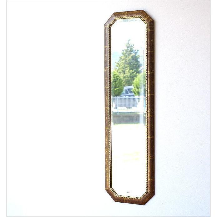 姿見 アンティーク ミラー 全身鏡 壁掛け ウォールミラー 面取り