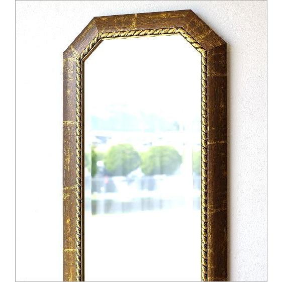 姿見 アンティーク ミラー 全身鏡 壁掛け ウォールミラー 面取り