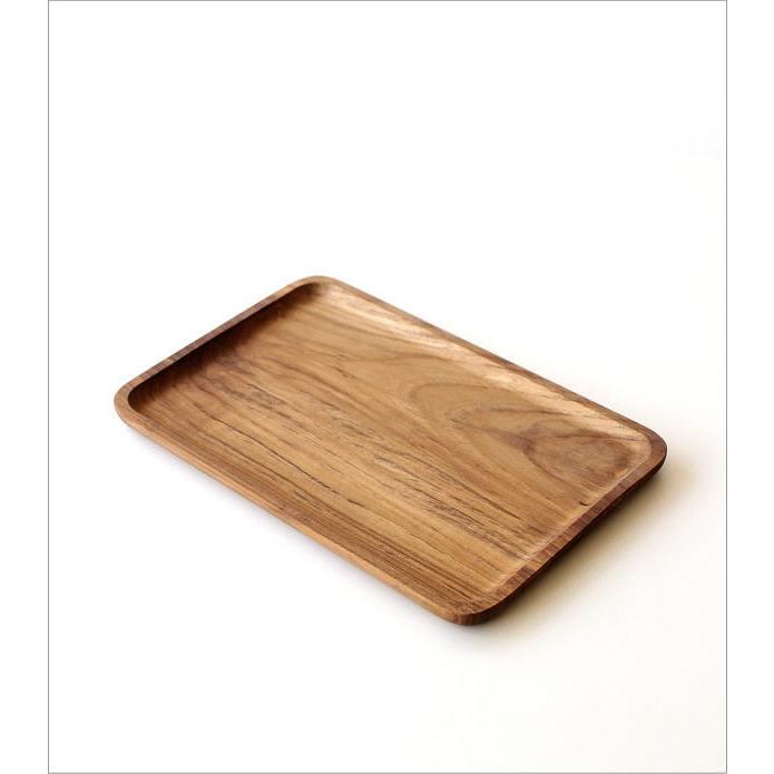 トレー トレイ 木製 おしゃれ お盆 チーク材 天然木 シンプル 木目
