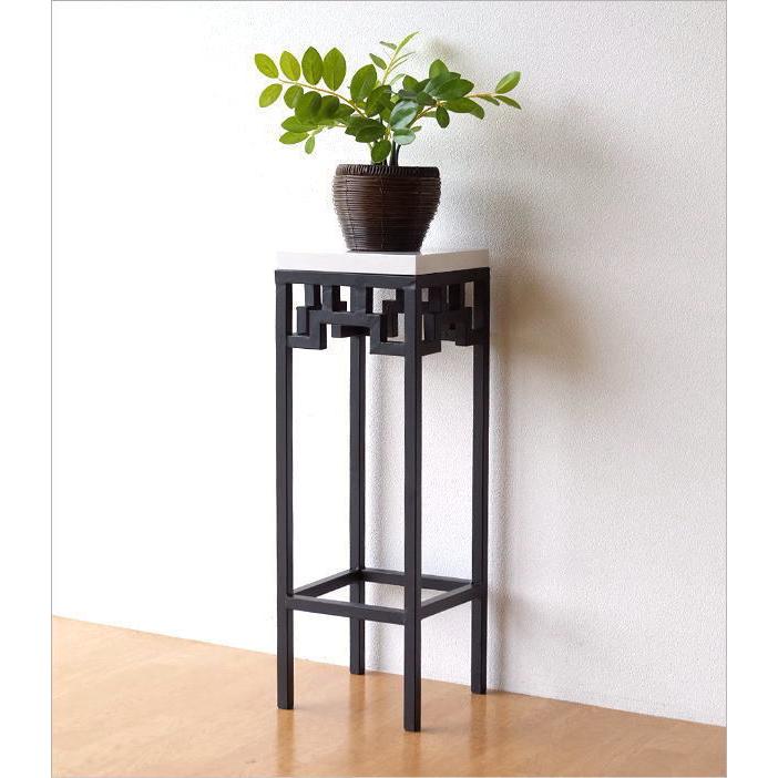 花台 コンソールテーブル 玄関 スリム アンティーク 大理石 アイアン