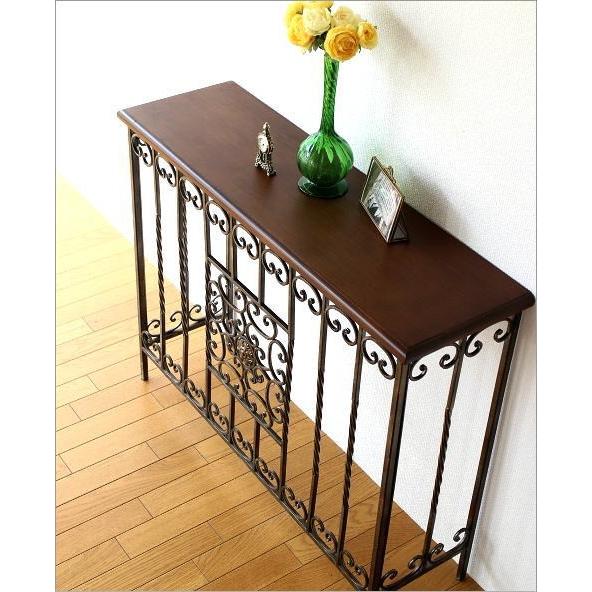 コンソールテーブル アンティーク 玄関 アイアン 木製 おしゃれ 花台