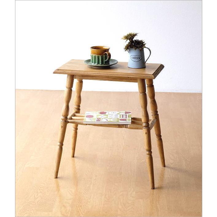 サイドテーブル パイン無垢材 天然木 木製 コンパクトテーブル ウッド