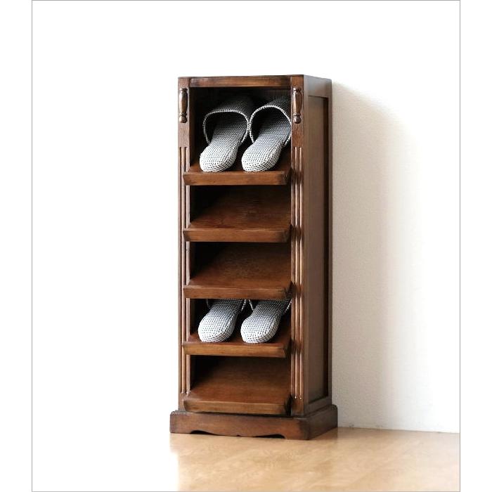 スリッパラック 木製 アンティーク レトロ 5段 5足 おしゃれ タワー
