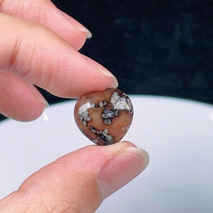 PROME 天然石 黒桜瑪瑙 夜桜瑪瑙 石眼ある NO.P672 : 天然石工場直売店