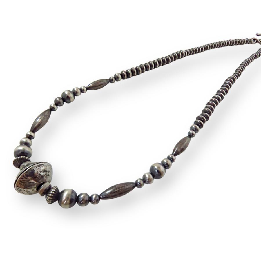 インディアンジュエリー ネックレス コイン ビーズ シルバー925