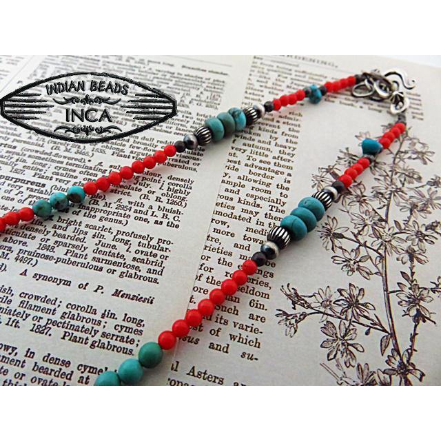 インディアンジュエリーネックレス ナバホ族 シルバー925 ターコイズ