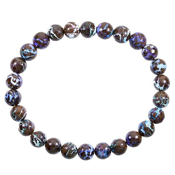 ボルダーオパール ブレスレット 高品質 6.8mm 17.5cm メンズM