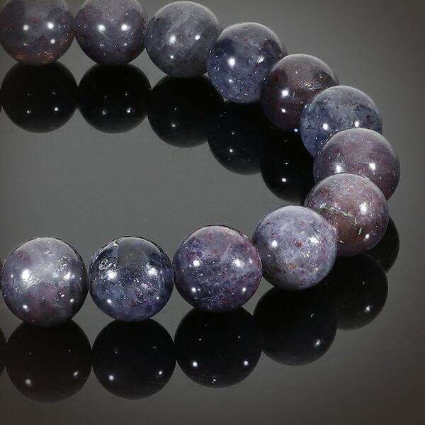 アイオライトサンストーン インド産 ブレスレット 9.6mm 18.5cm メンズ