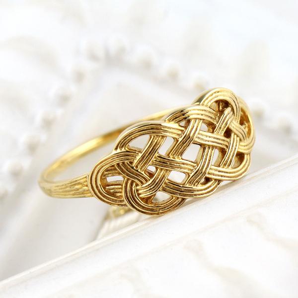 K18 編み込み 水引 ゴールド リング 指輪 地金 18金 18k 組紐 あわじ