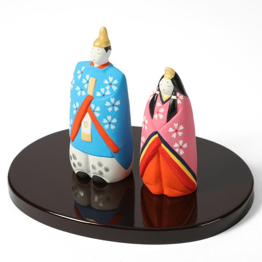 ひな人形 斉藤善月作 豆立雛 桜 立ち雛 雛人形 博多人形 伝統工芸士