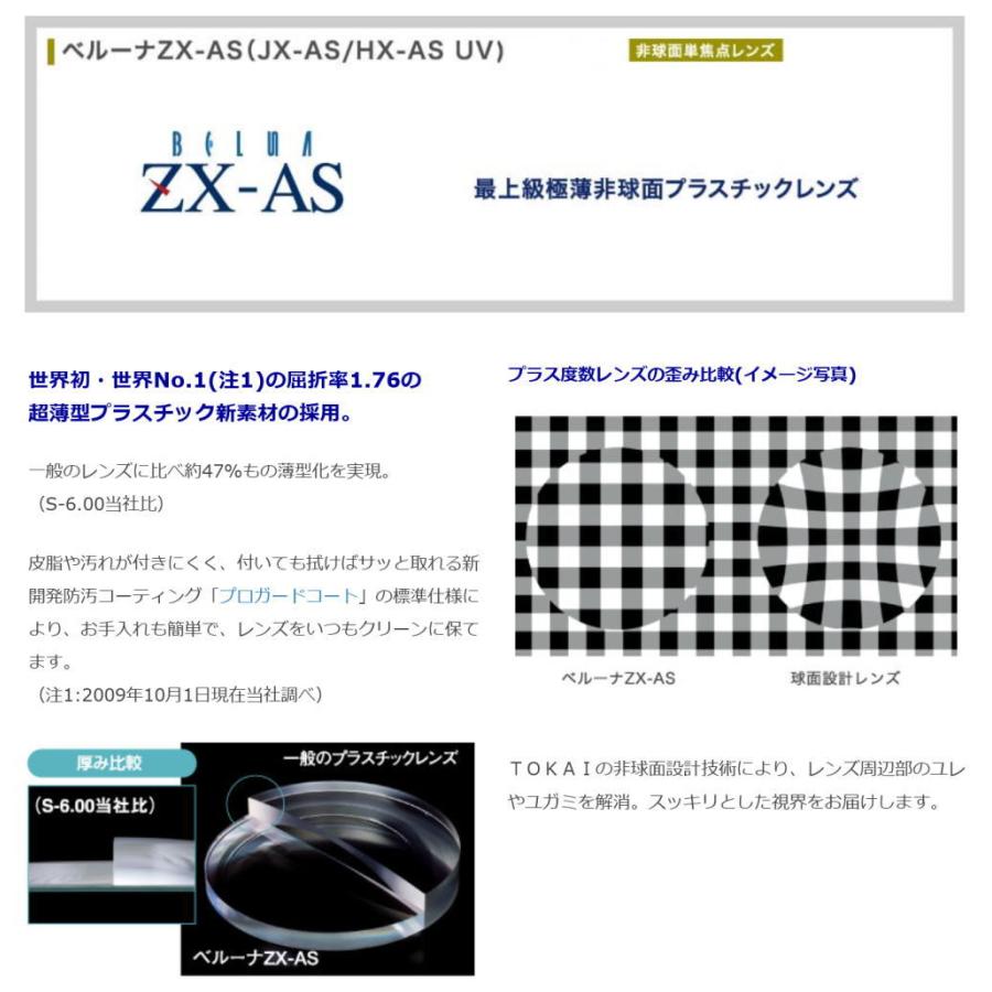 メガネレンズ ベルーナZX-AS 1.76外面非球面レンズ 東海光学 最高薄型