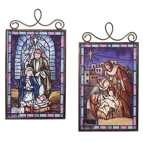 ステンドガラス風 イエスキリストご生誕 ネィティビティ オーナメント