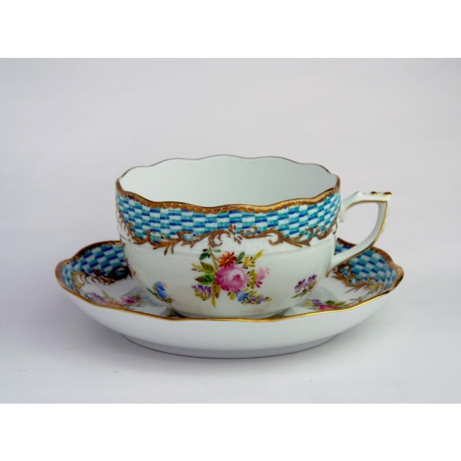 ヘレンド（HEREND） ティーカップ＆ソーサー ターコイズエンブレム