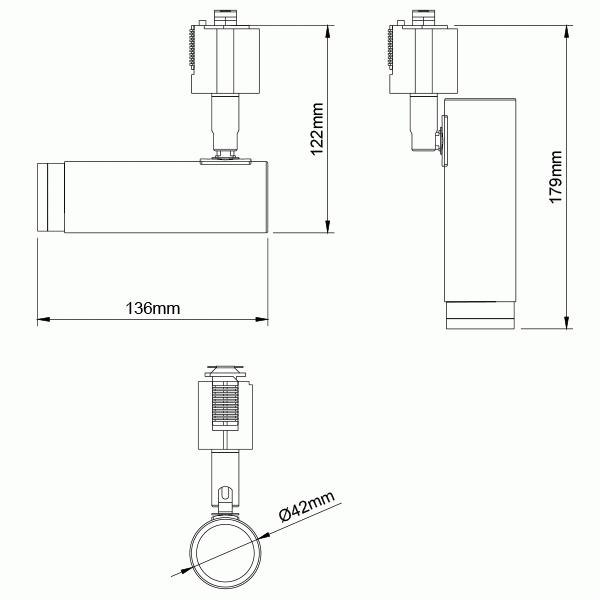 1灯 LEDスポットライト ノーシュ ダウンライト ダクトレール専用 LED