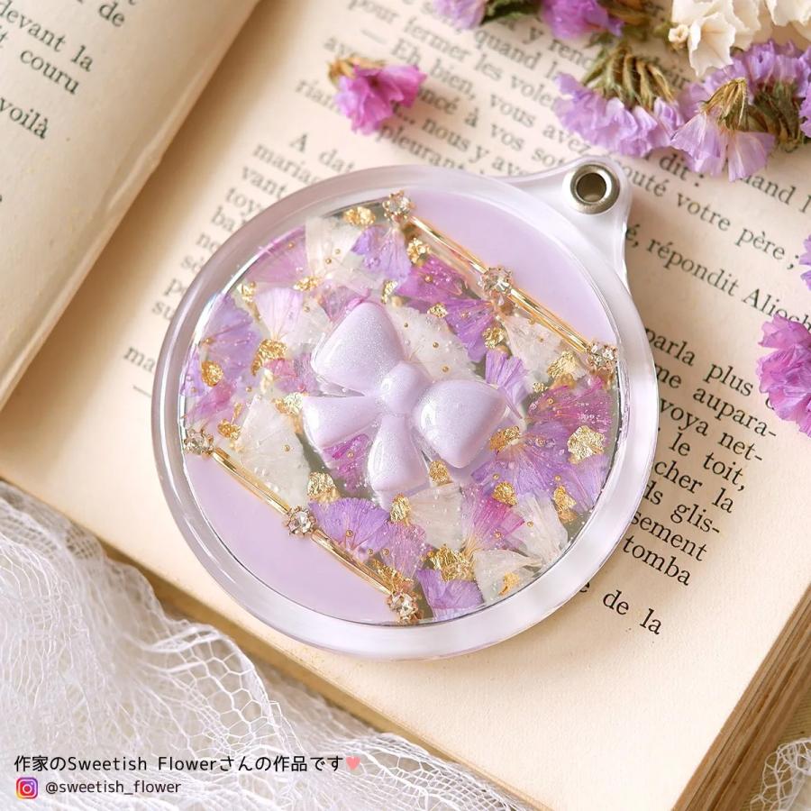 デコ土台 スライドミラー サークル レジン土台 コンパクトミラー 手鏡