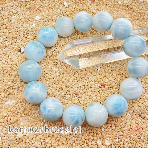 AAAAラリマー ブレスレット 14mm ドミニカ 高品質 天然石 宝石