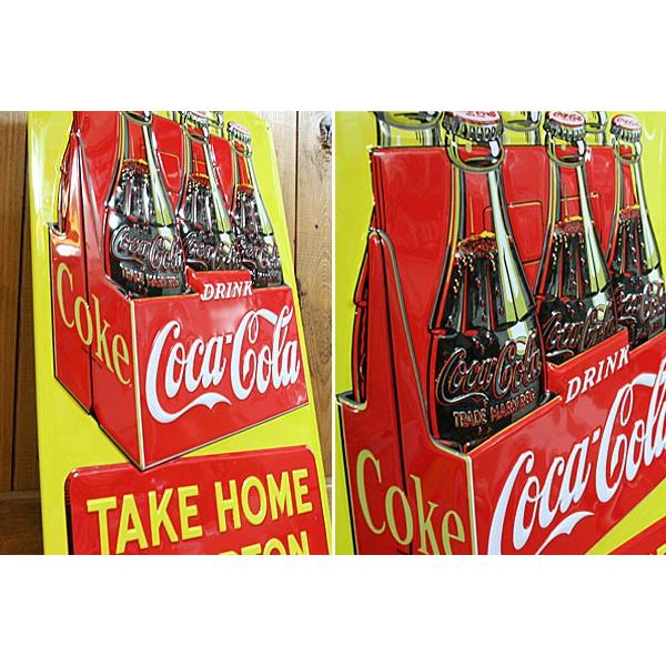 Coca Cola（コカコーラ） サインボード 看板 6ボトルパック エンボス