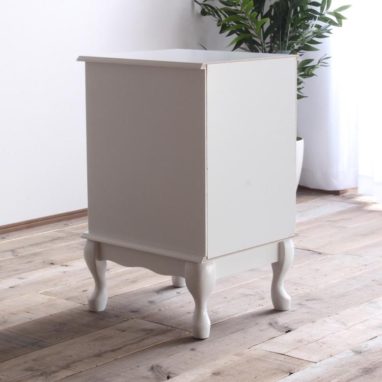 収納チェスト 3段 白 サイドチェスト 猫脚 コンパクト 木製 リビング