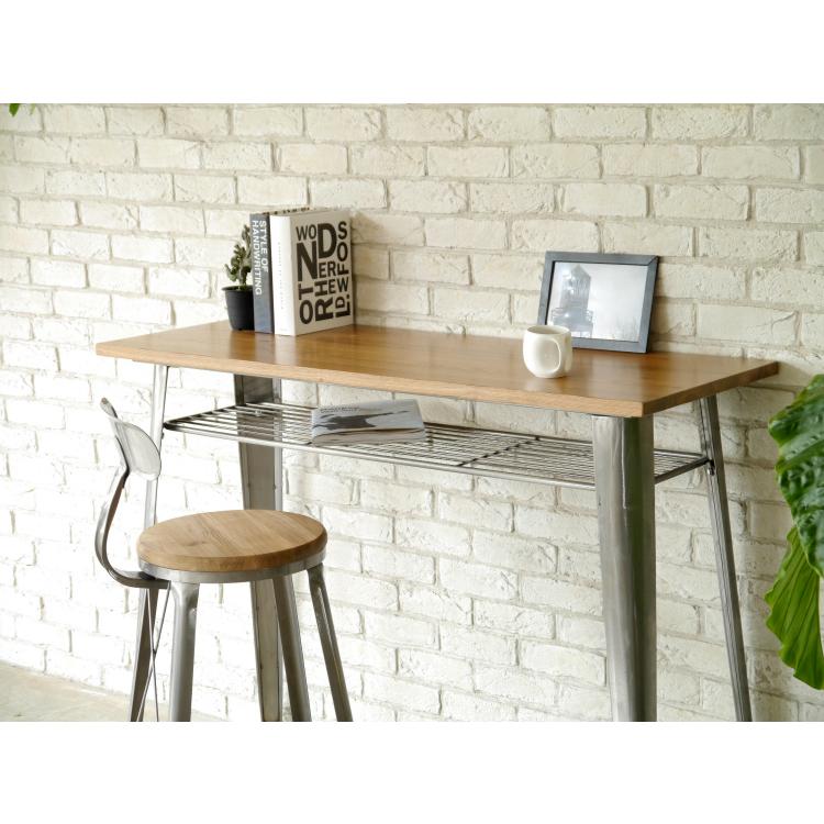 カウンターテーブル ハイテーブル おしゃれ ハイカウンター 棚付き