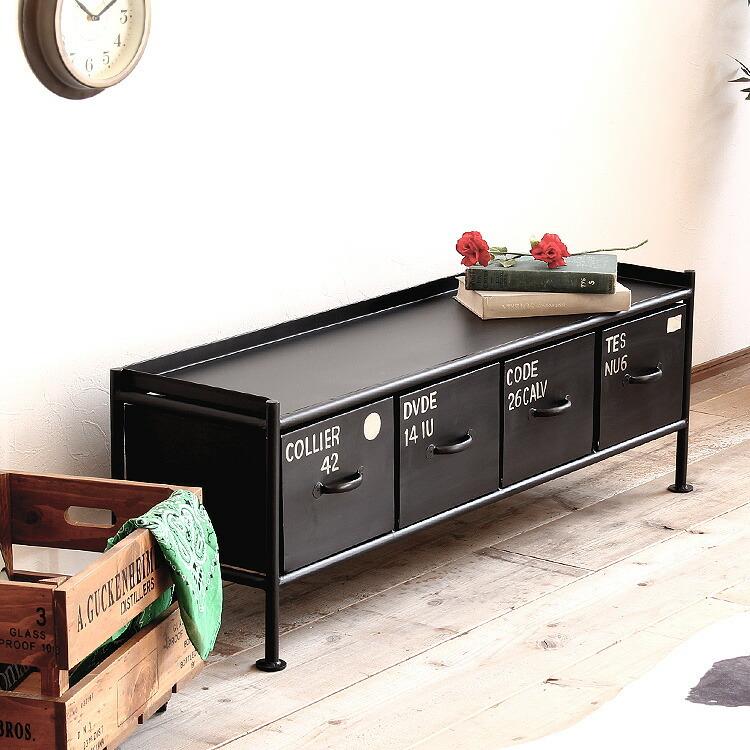 テレビ台 ローボード 収納 インダストリアル アイアン ローチェスト