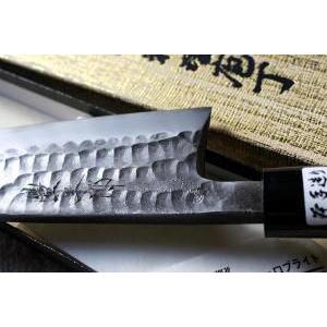 180mm 安来鋼白紙2号 豊三郎 出刃包丁 黒鎚目打ち : どうぐ屋 Yahoo