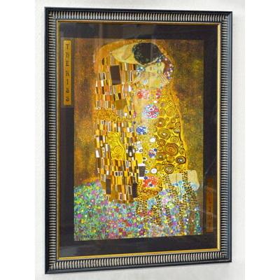 クリムトのキッス 高級 額絵 送料無料イタリア製 アンティーク調 前面